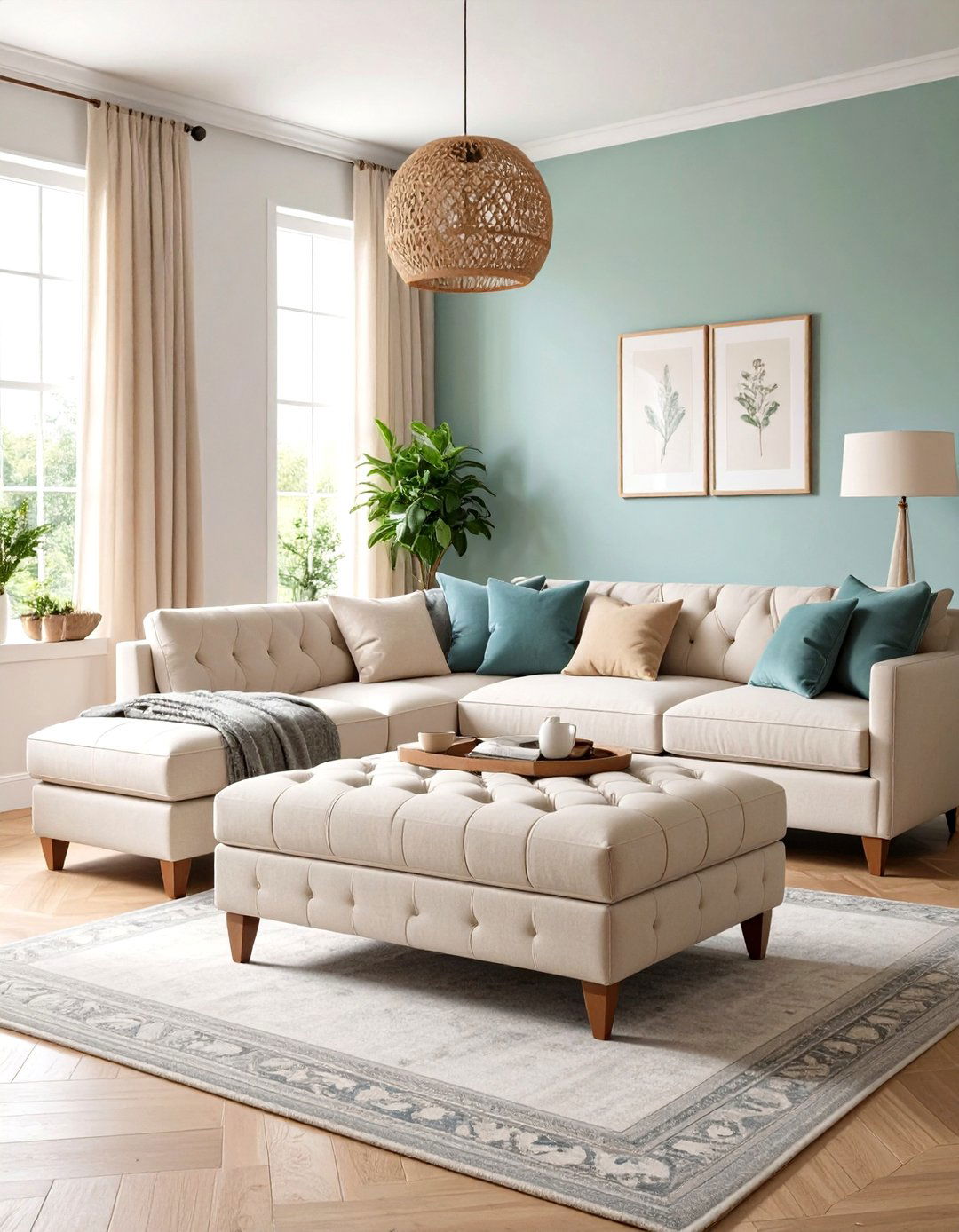Tufted Ottoman Flexible Seating - 24 Parisian-style Living Room Ideas