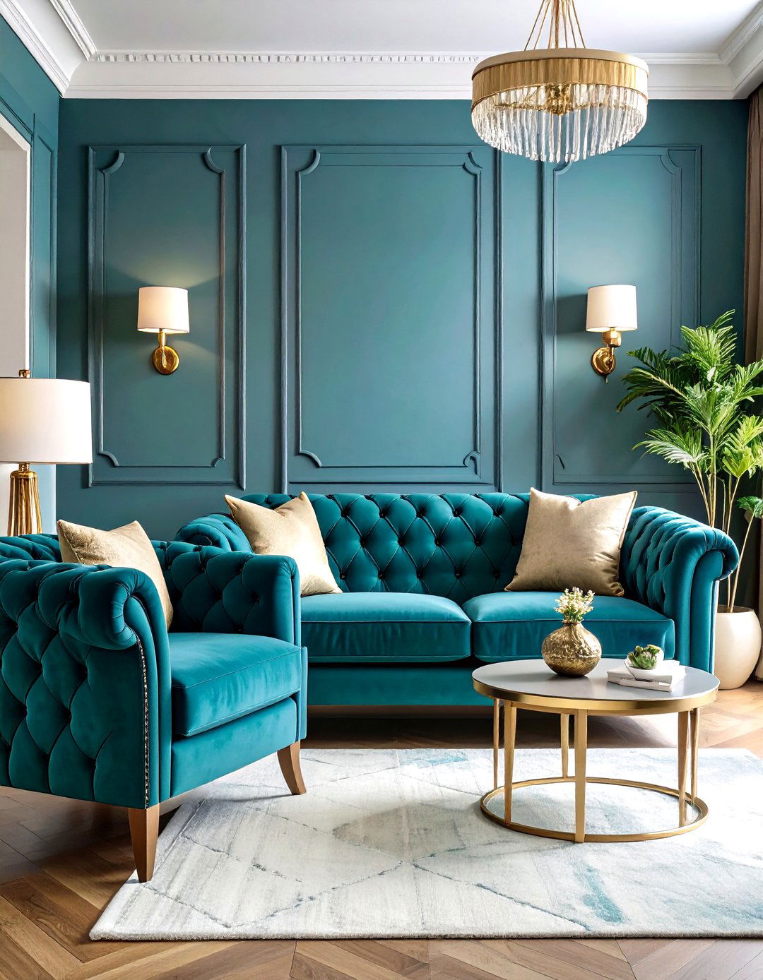 Tufted Upholstery Detail Elegance - 24 Glam Living Room Ideas