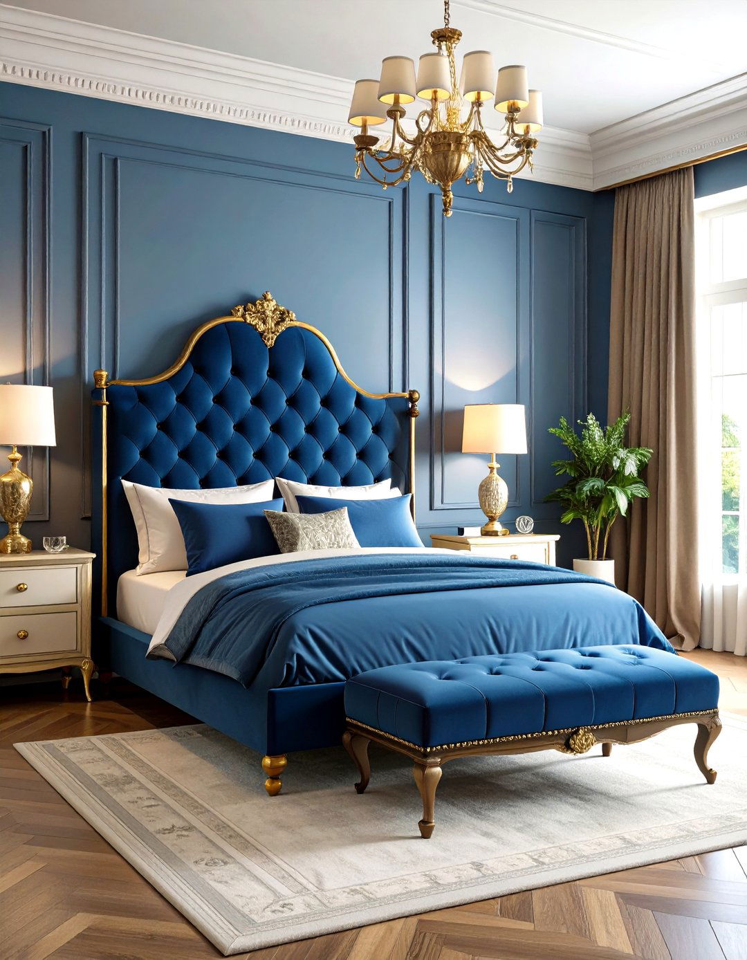 Tufted Velvet Headboards - 24 Victorian Bedroom Ideas