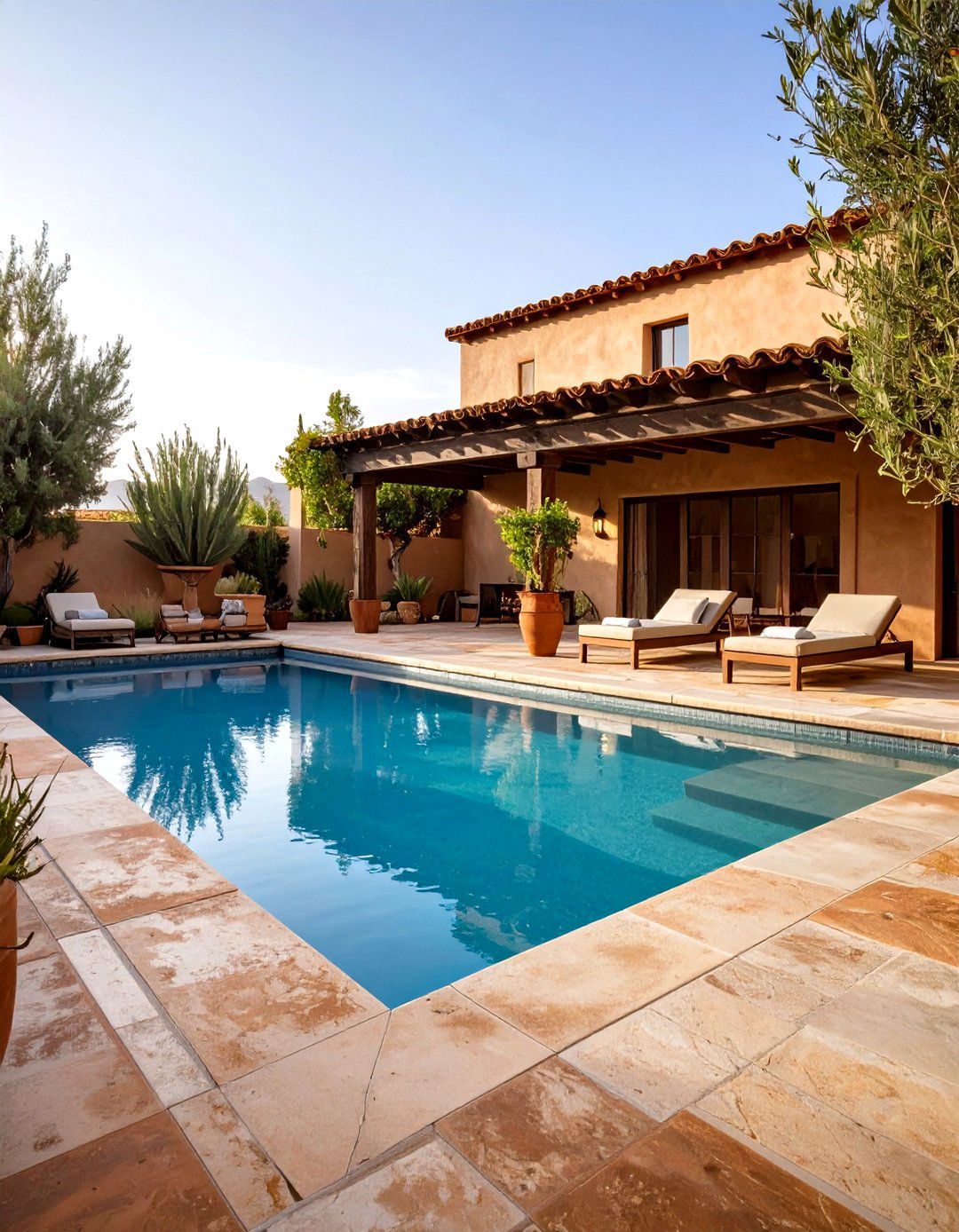 Tumbled Finish Rustic Design - 24 Concrete Pavers Around Pool Ideas