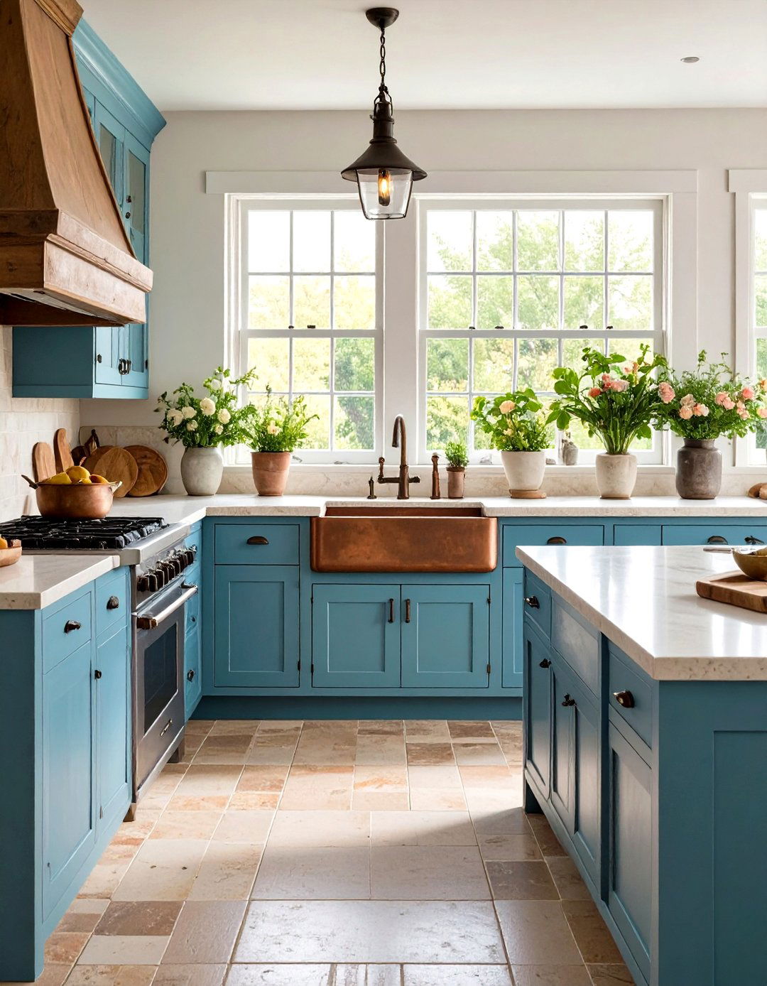 Tumbled Travertine Rustic Kitchen Design - 24 Travertine Floor Kitchen Ideas