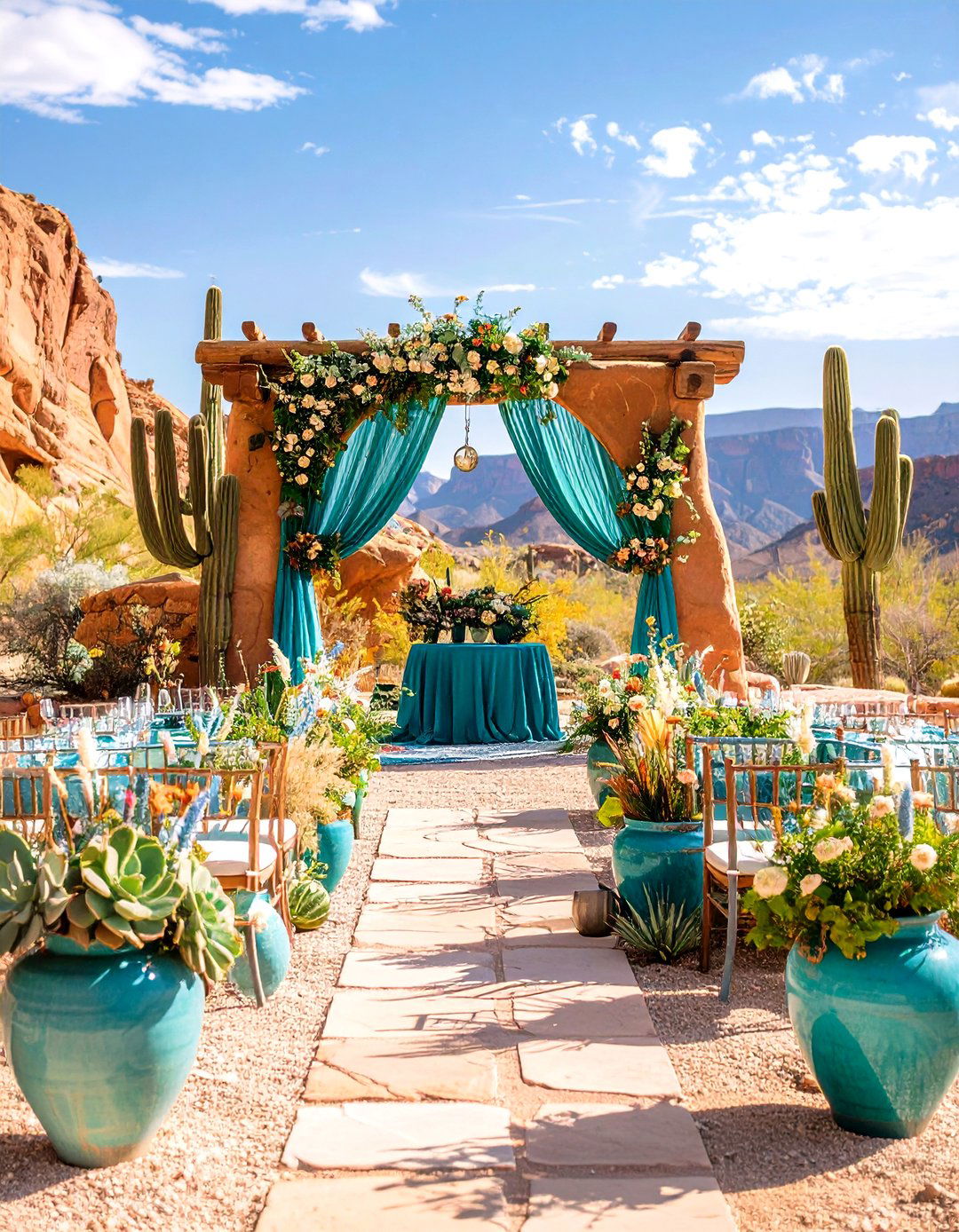 Turquoise Desert Wedding Theme - 24 Blue Wedding Theme Ideas