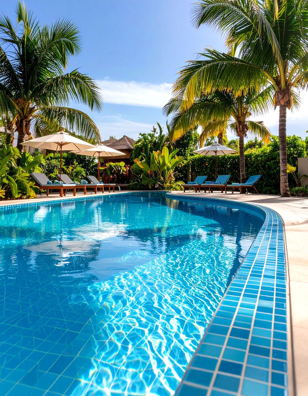 Turquoise Pool Waterline Tiles for Tropical Ambiance - 24 Waterline Pool Tile Ideas