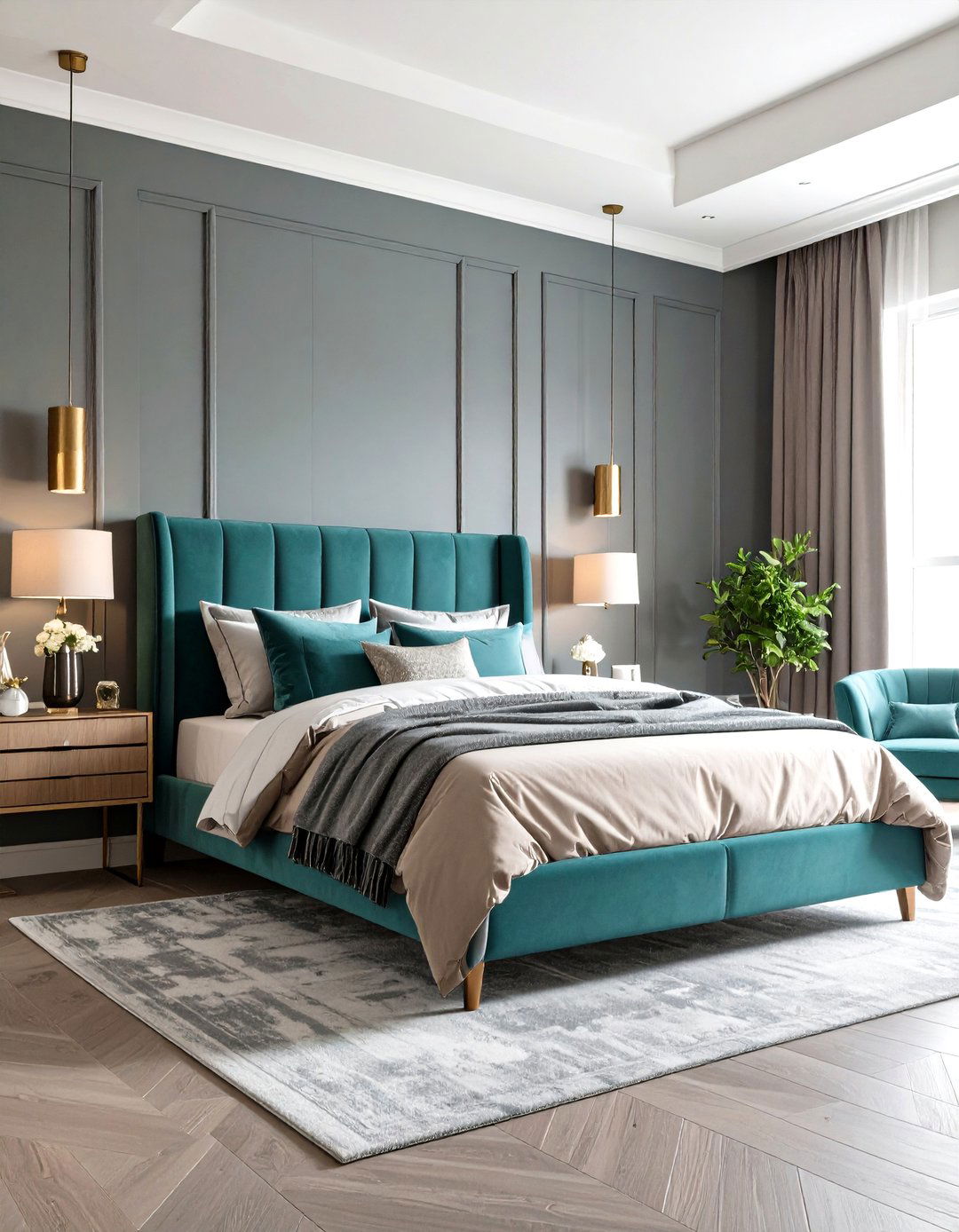 Turquoise and Gray Bedroom - 24 Turquoise Bedroom Ideas