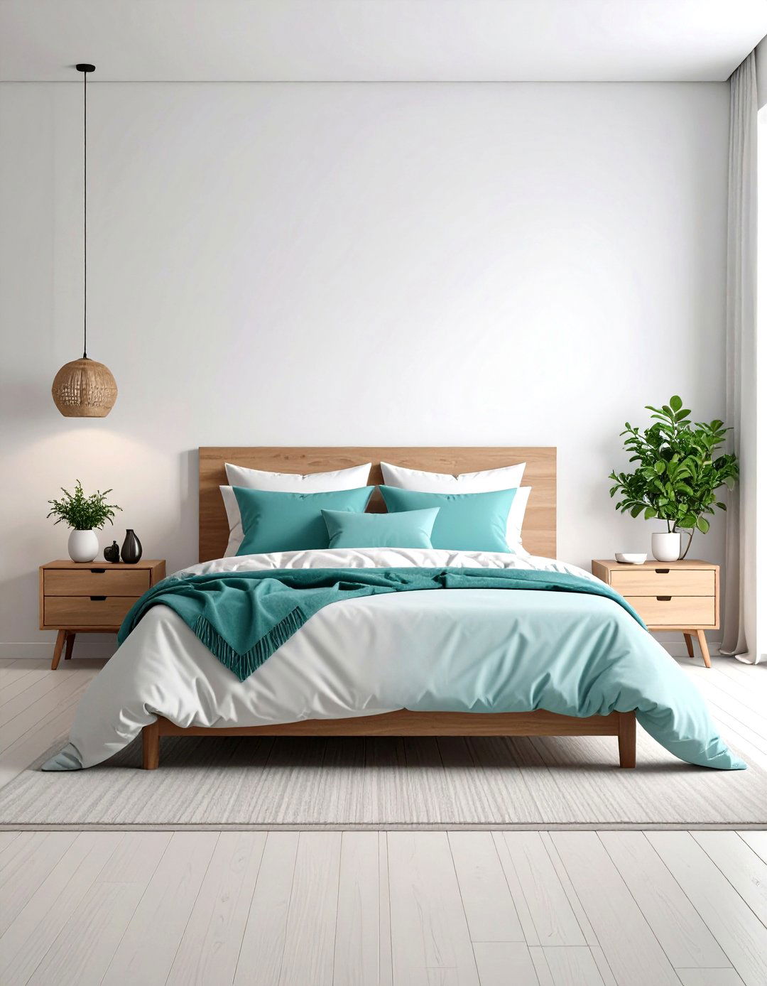 Turquoise and White Minimalist Bedroom - 24 Turquoise Bedroom Ideas