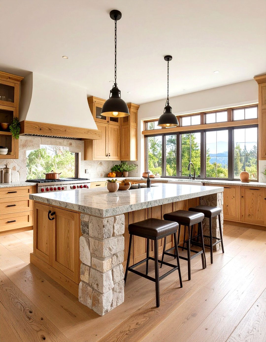Tuscan Kitchen Islands with Natural Stone - 24 Tuscan Interior Design Ideas