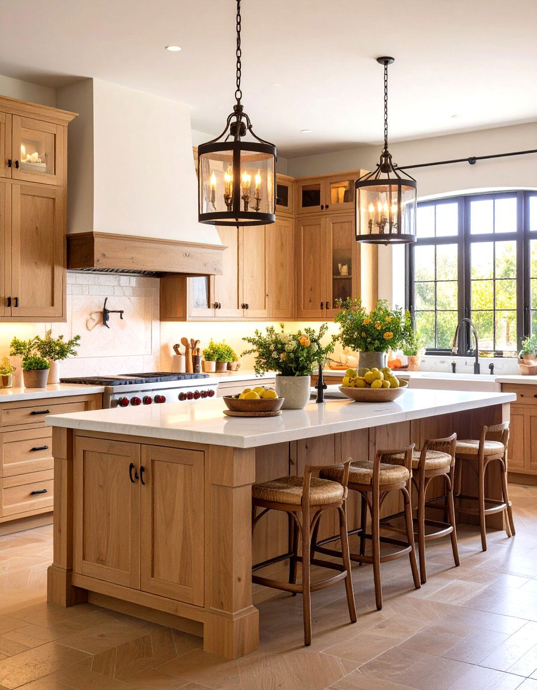 Tuscan Style Maple Cabinet Kitchen with Mediterranean Influences - 24 Maple Kitchen Cabinets Ideas