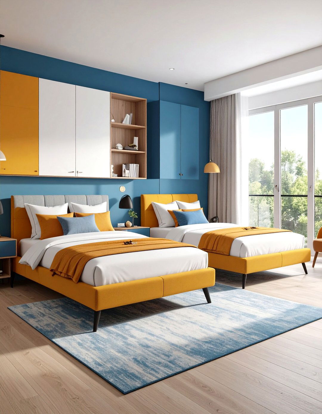Twin Bedroom with Multi Functional Furniture - 24 Twin Bedroom Ideas