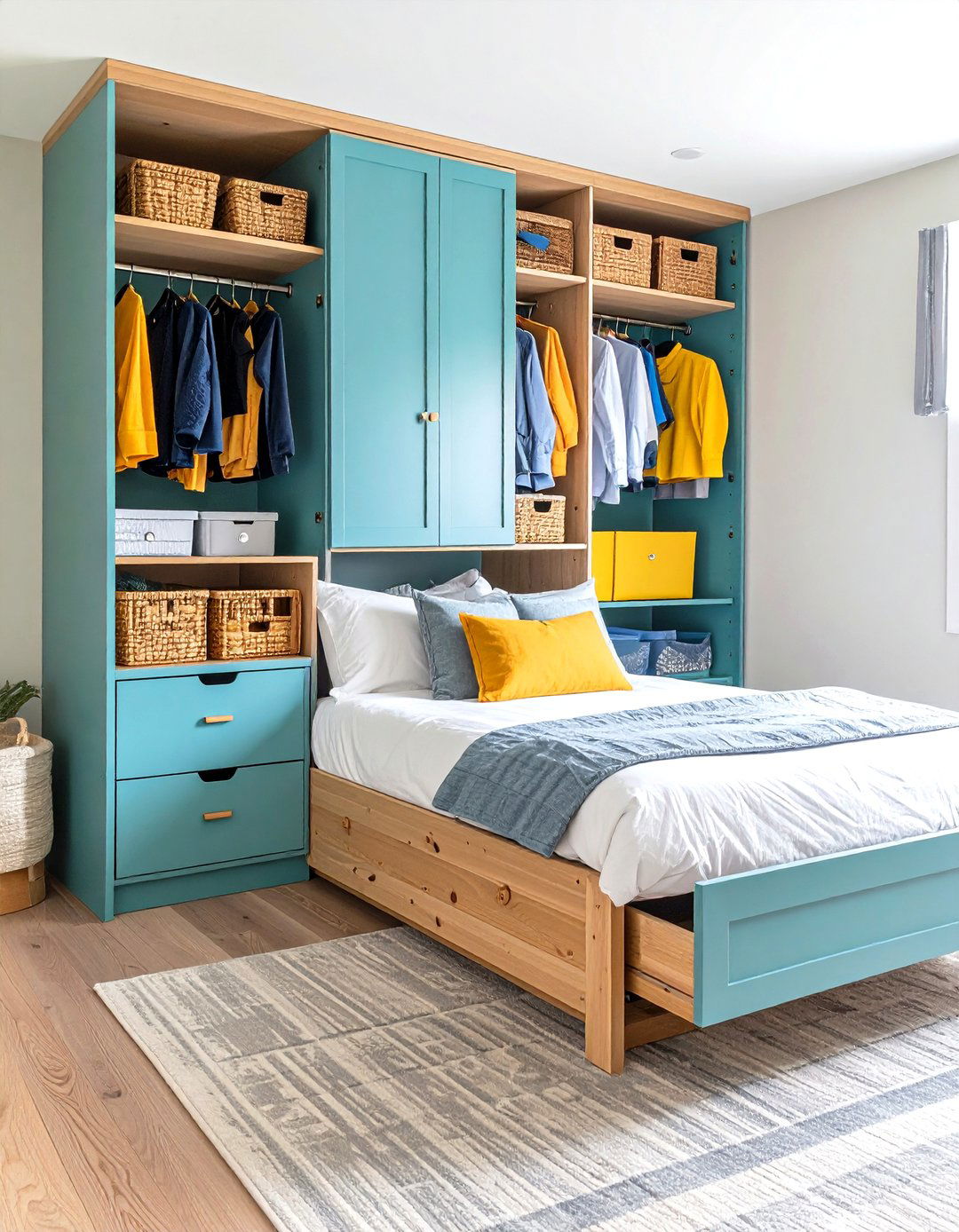 Twin Bedroom with Under Bed Storage - 24 Twin Bedroom Ideas