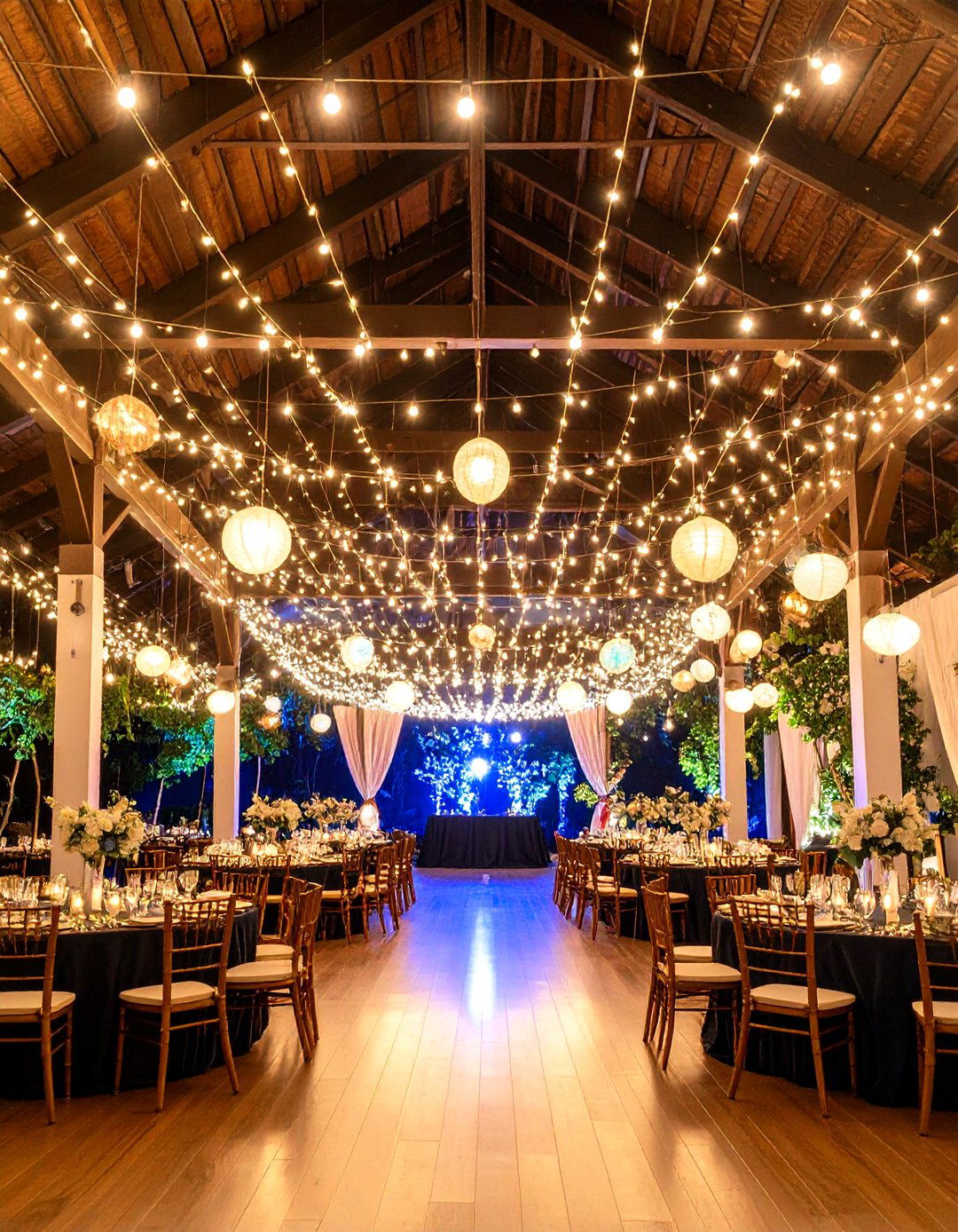 Twinkle Light Ceiling Installations - 24 Fall Wedding Décor Ideas