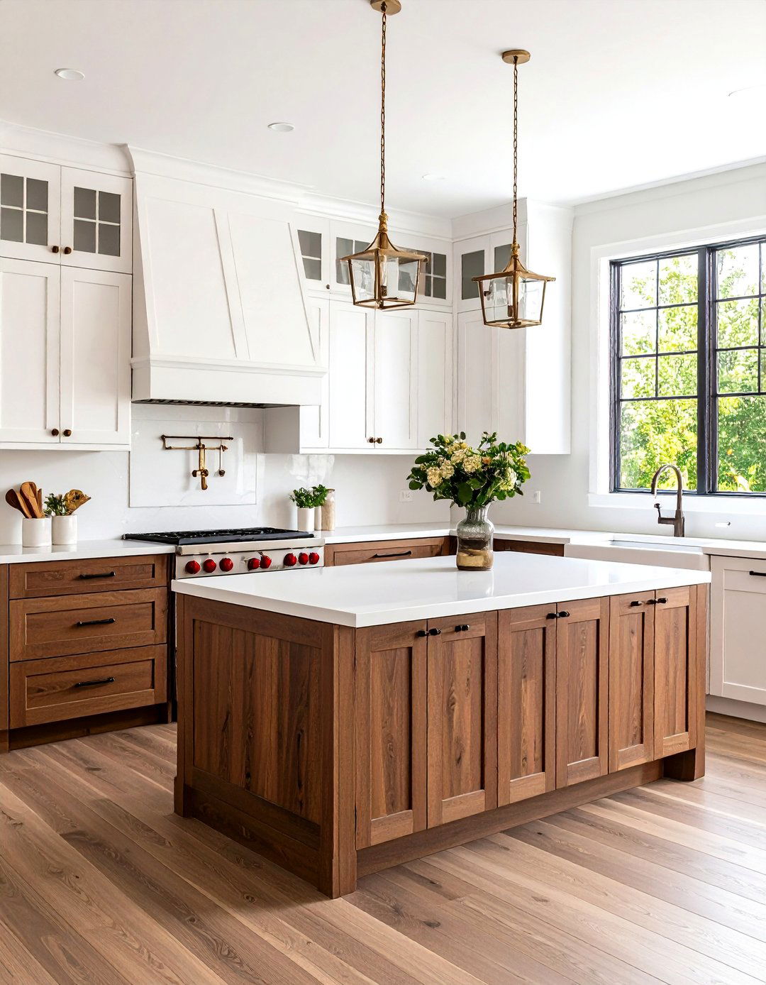 Two Tone Brown and White Kitchen - 24 Brown Kitchen Ideas