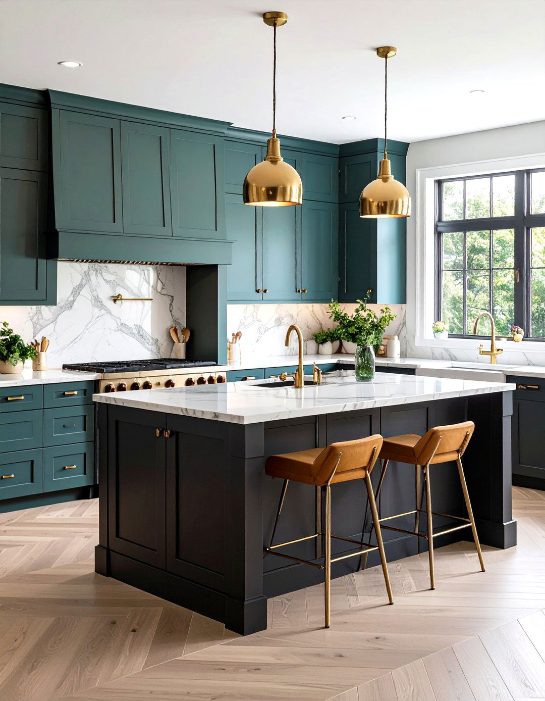 Two Tone Cabinet Design with Sage Green and Black - 24 Sage Green and Black Kitchen Ideas