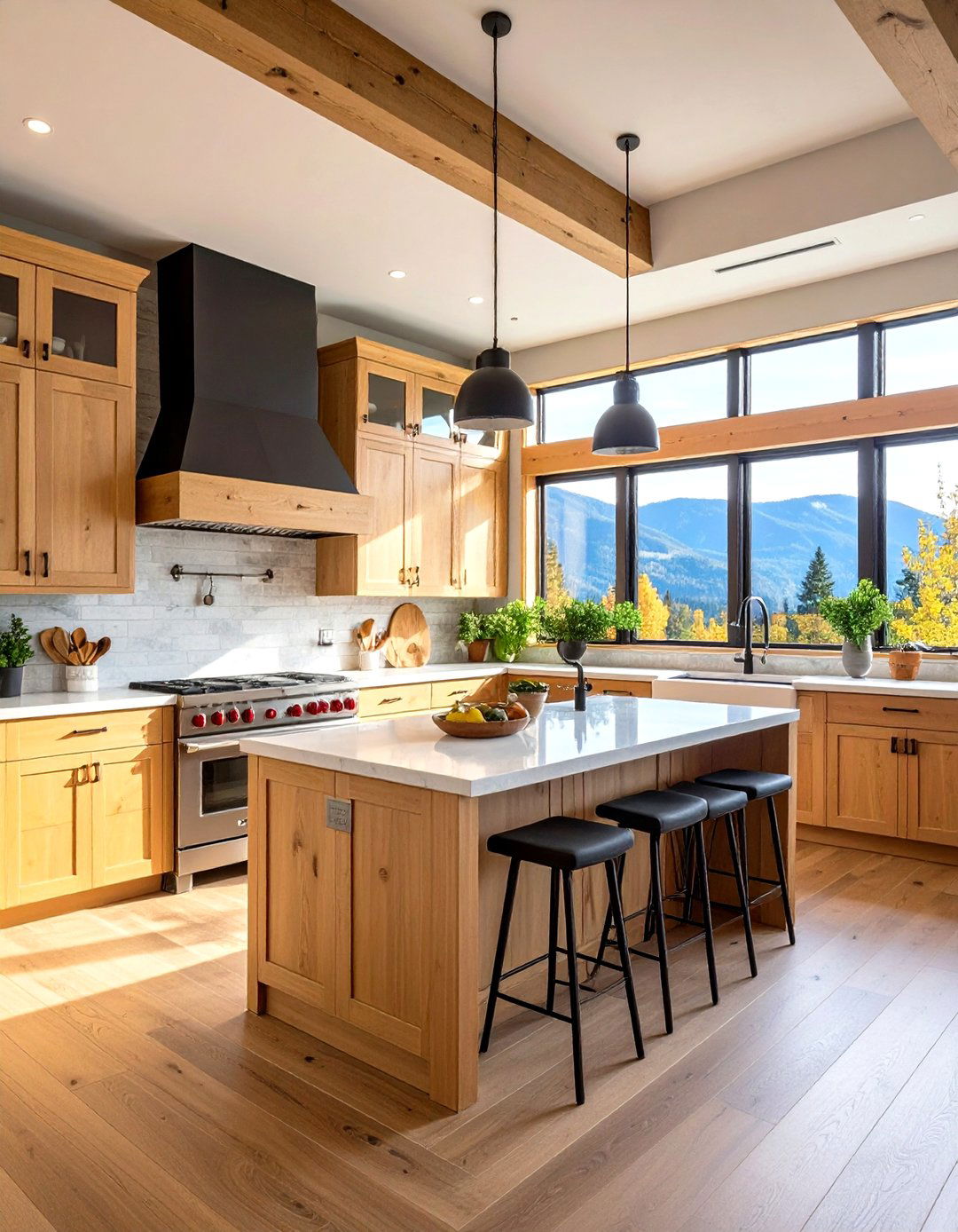 Two Tone Cabinet Kitchen - 24 Mountain House Kitchen Ideas