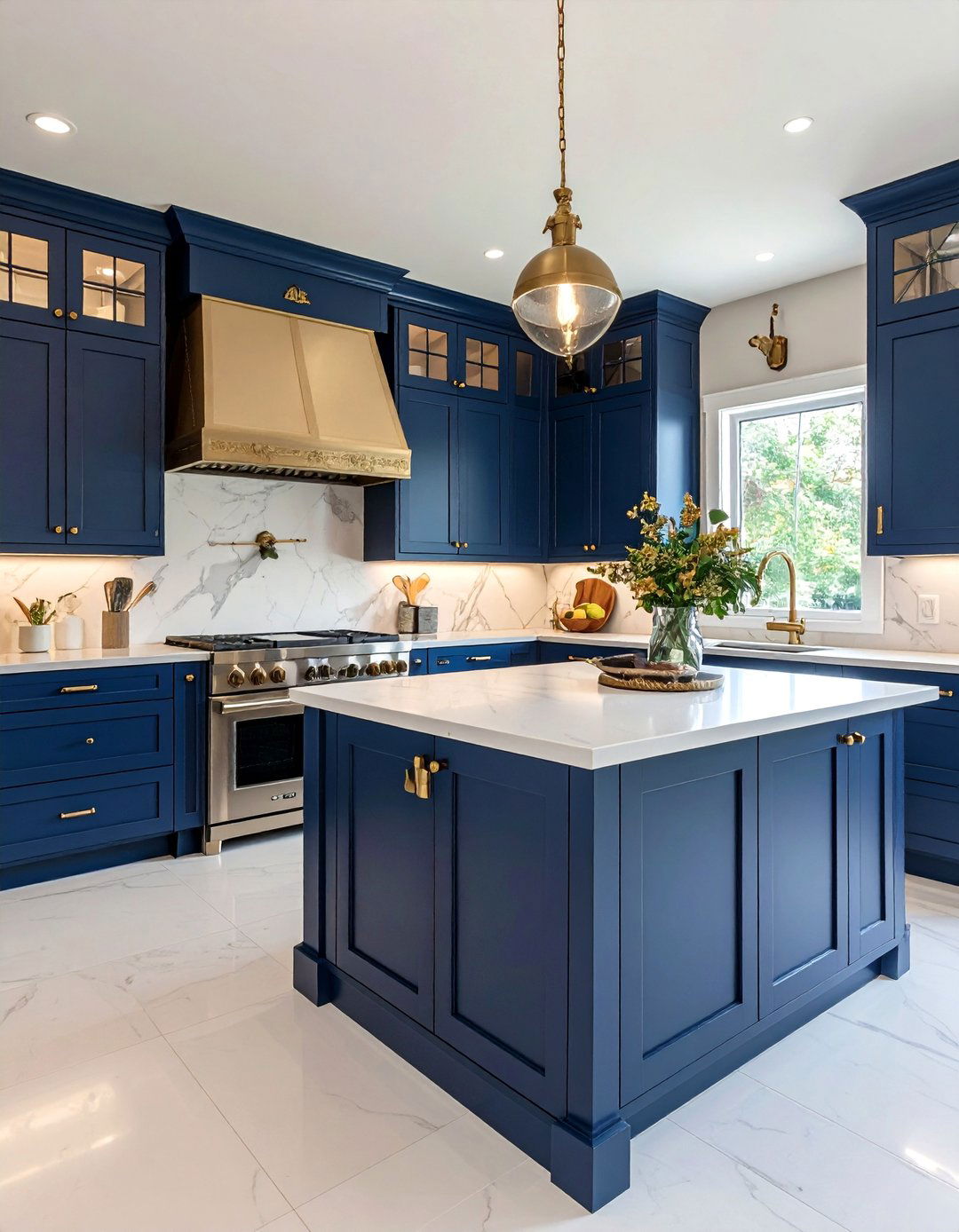 Two Tone Cashmere and Navy Kitchen Scheme - 24 Cashmere Kitchen Ideas