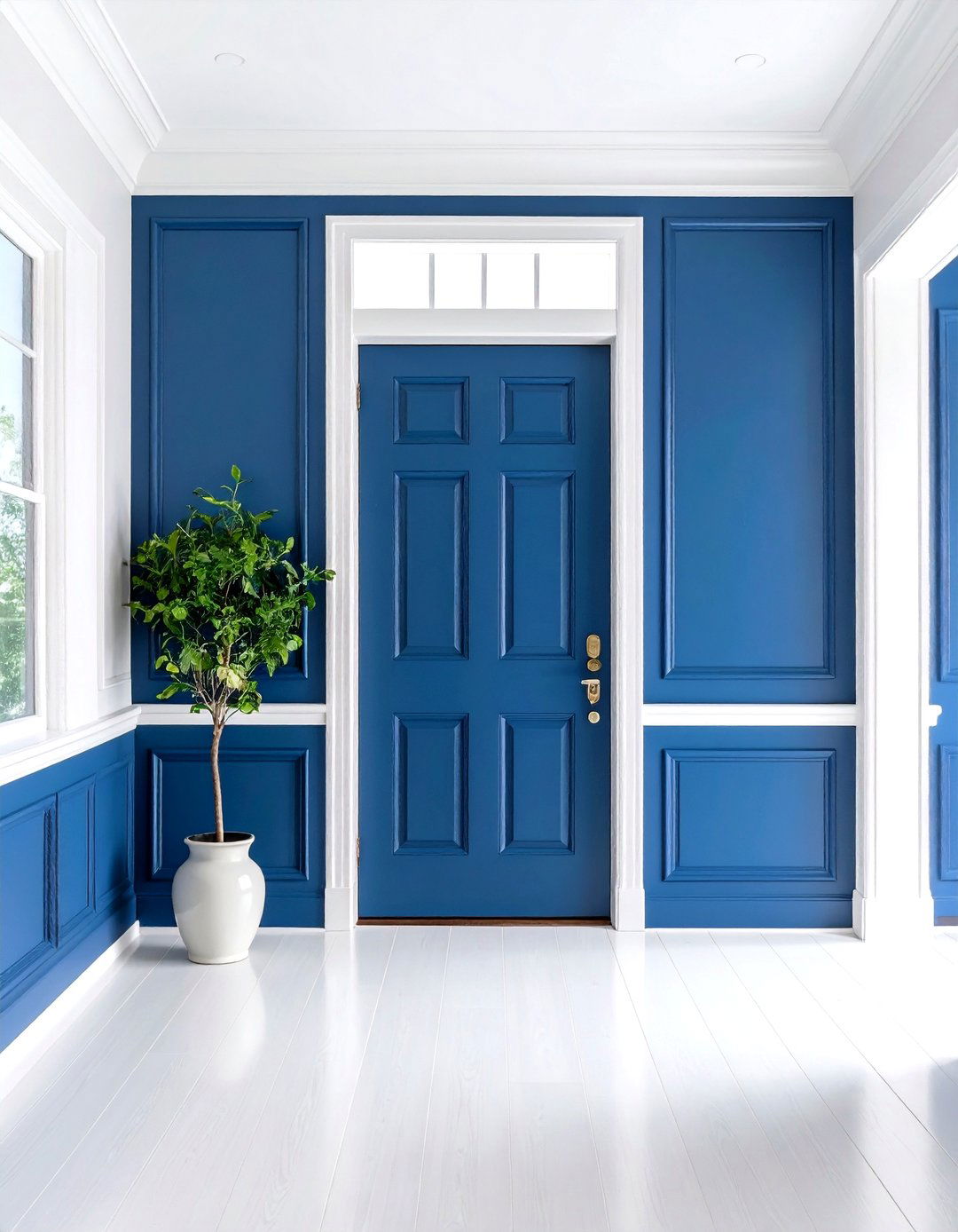 Two Tone Color Contrast - 24 Wainscoting Entryway Ideas