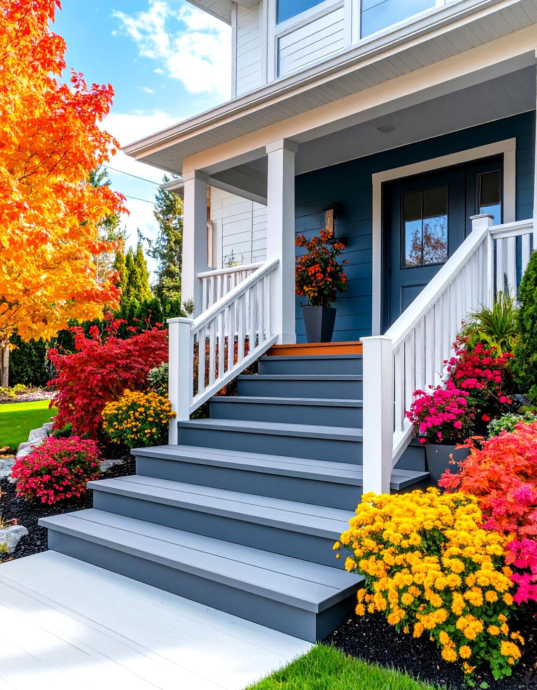 Two Tone Color Deck Steps - 24 Deck Steps Ideas