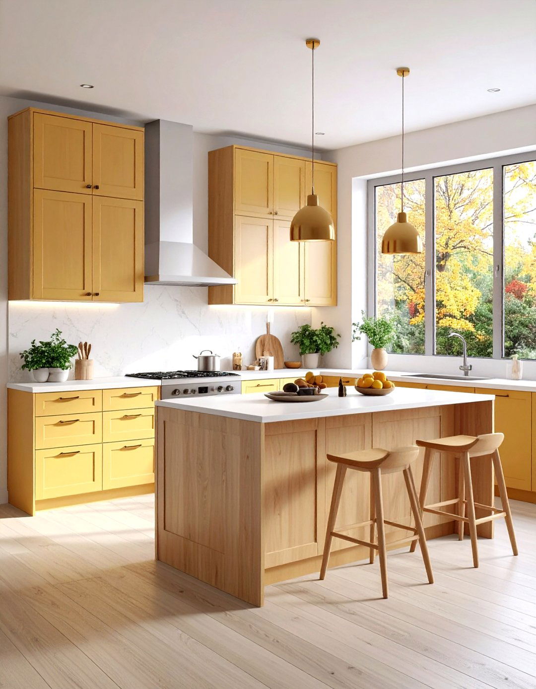 Two Tone Contemporary Kitchen Design - 24 Kitchens With Light Wood Cabinets