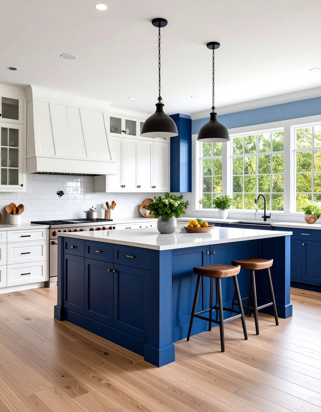 Two Tone Contrasting Island Style - 24 Farmhouse Kitchen Island Ideas