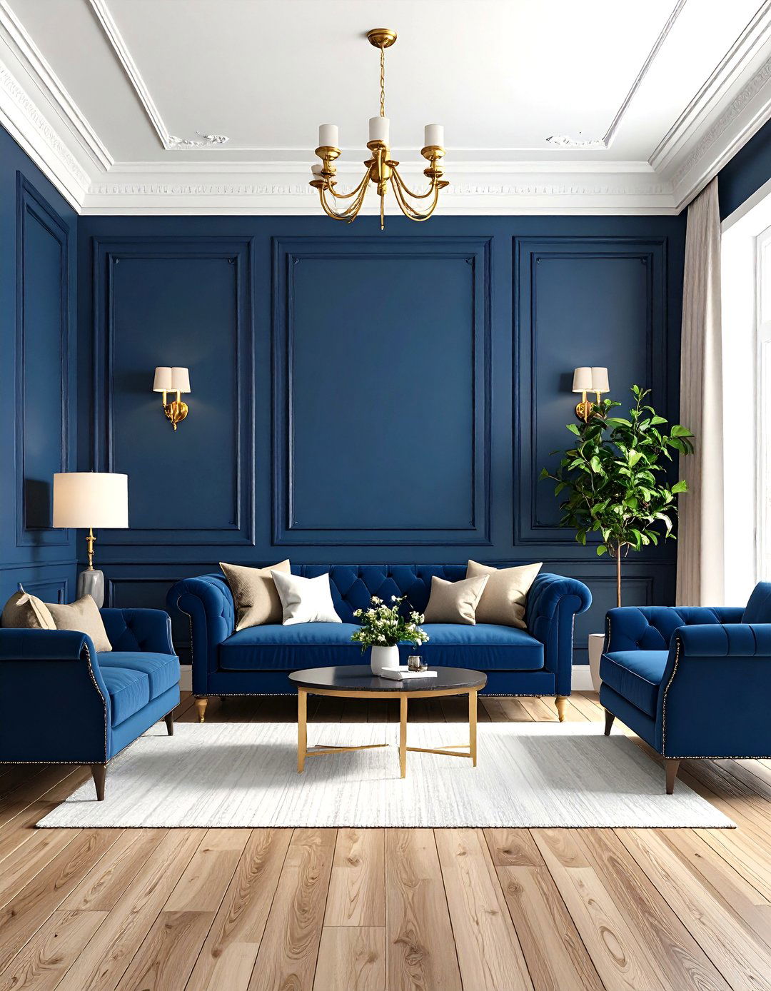 Two Tone Dramatic Color Contrast - 24 Living Room Wainscoting Ideas