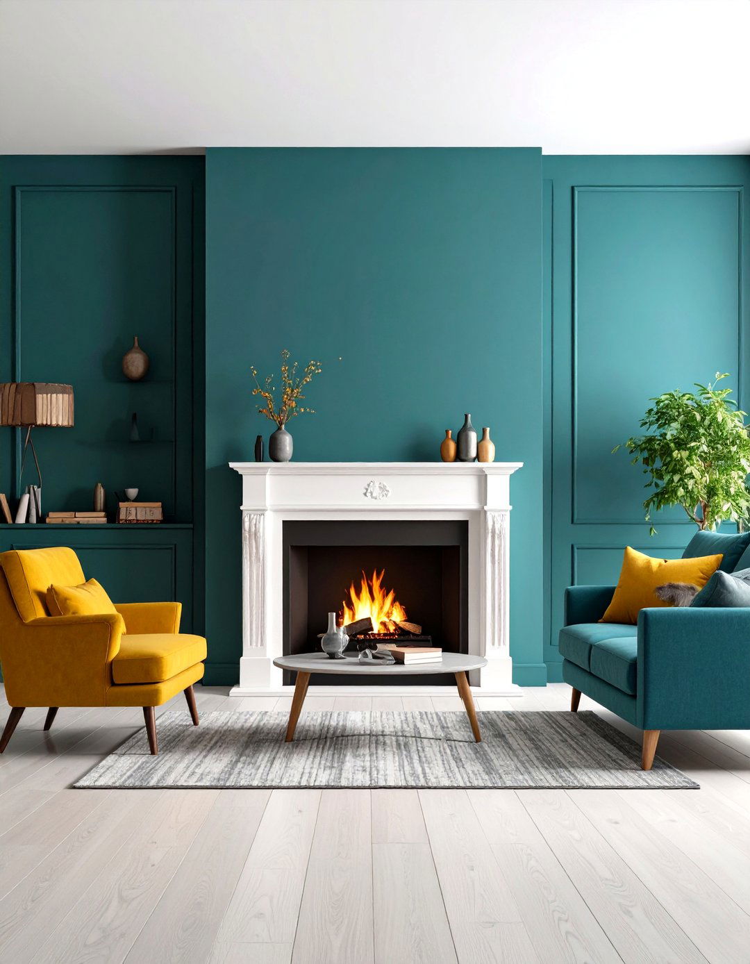 Two Tone Paint Design Fireplace Wall - 24 Fireplace Accent Wall Ideas