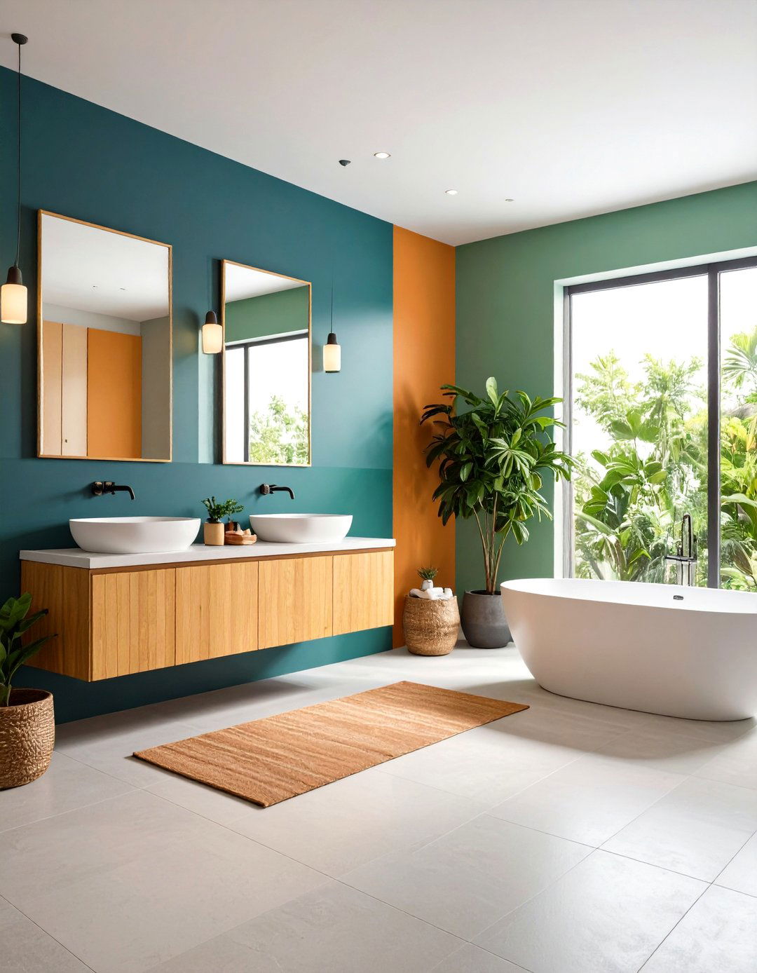 Two Tone Paint Schemes - 24 Small Powder Room Ideas