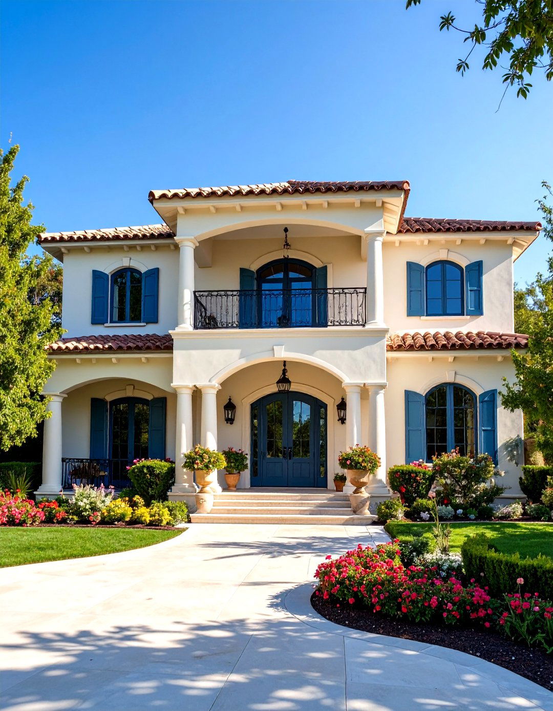 Two Tone Stucco with Architectural Definition - 24 Mediterranean House Exterior Ideas