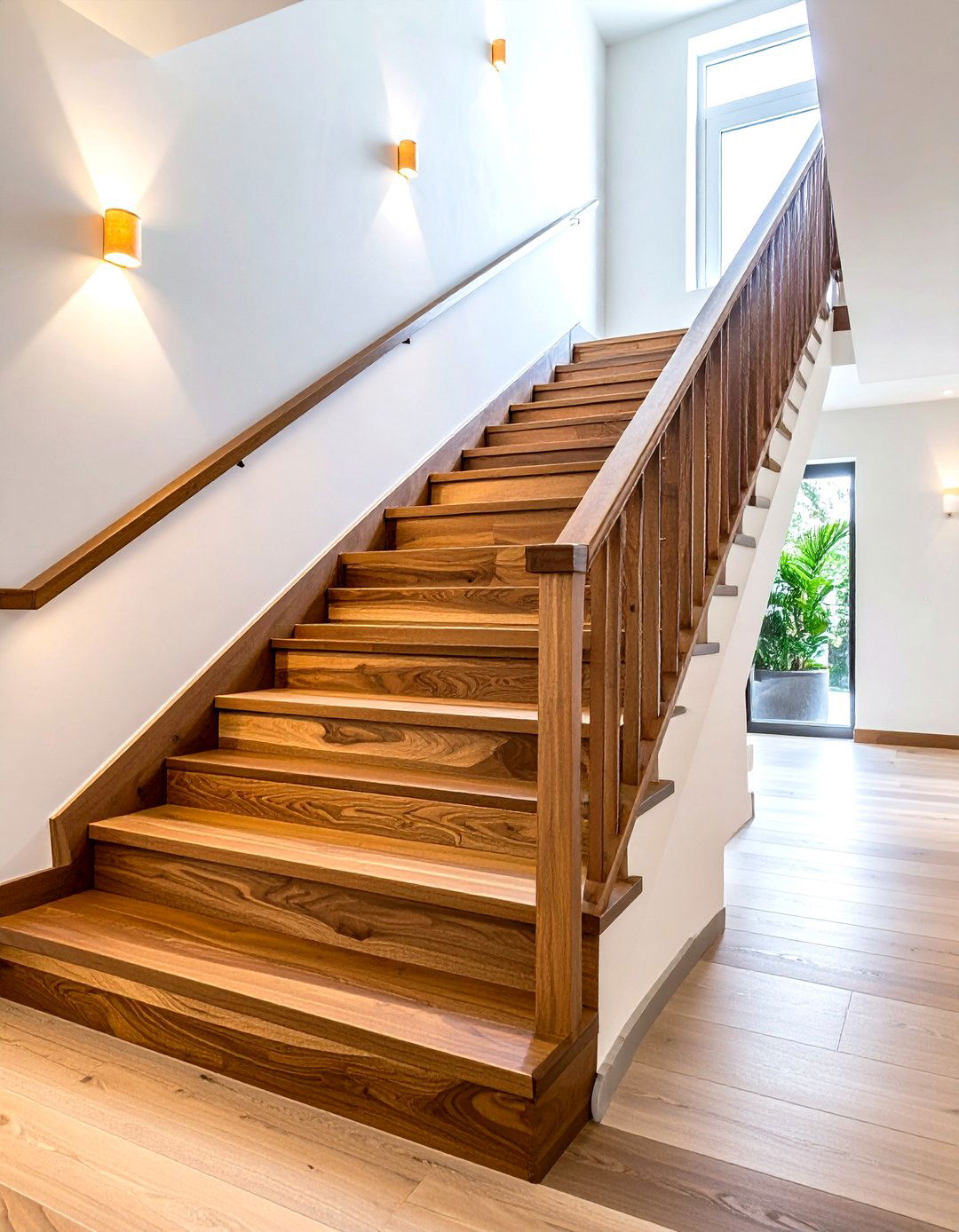 Two Tone Wooden Staircase Contrast - 24 Wooden Staircase Ideas