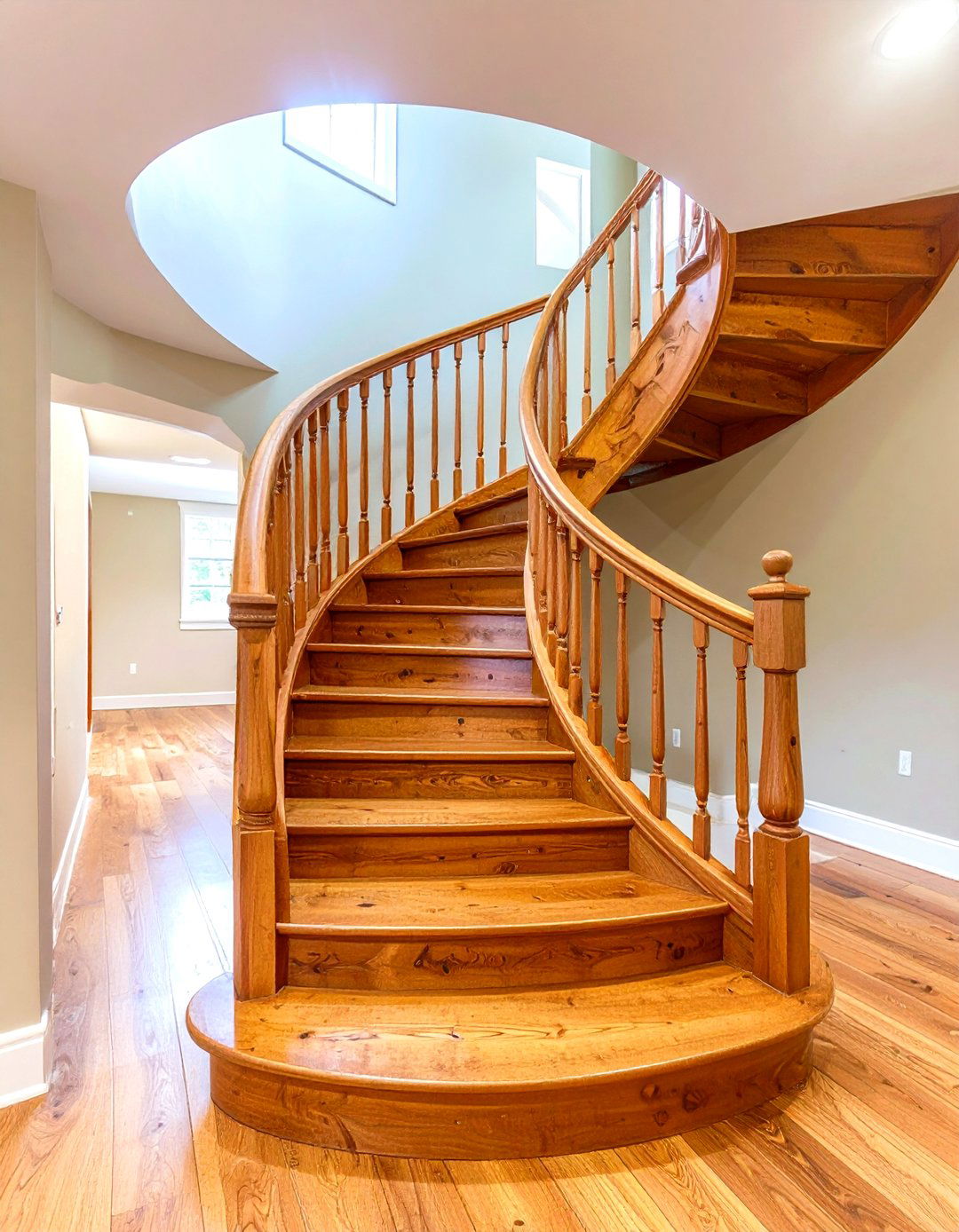 U Shaped Basement Stair Configuration with Landing - 24 Basement Stair Ideas
