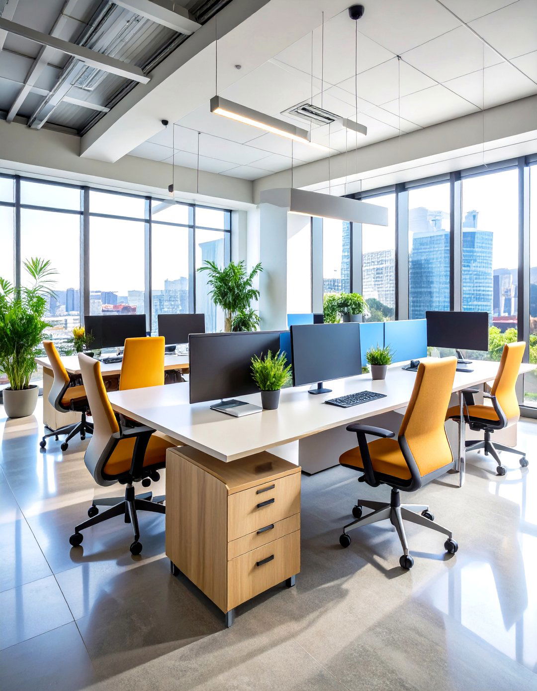 U Shaped Desk with Wraparound Configuration - 24 Desk Ideas