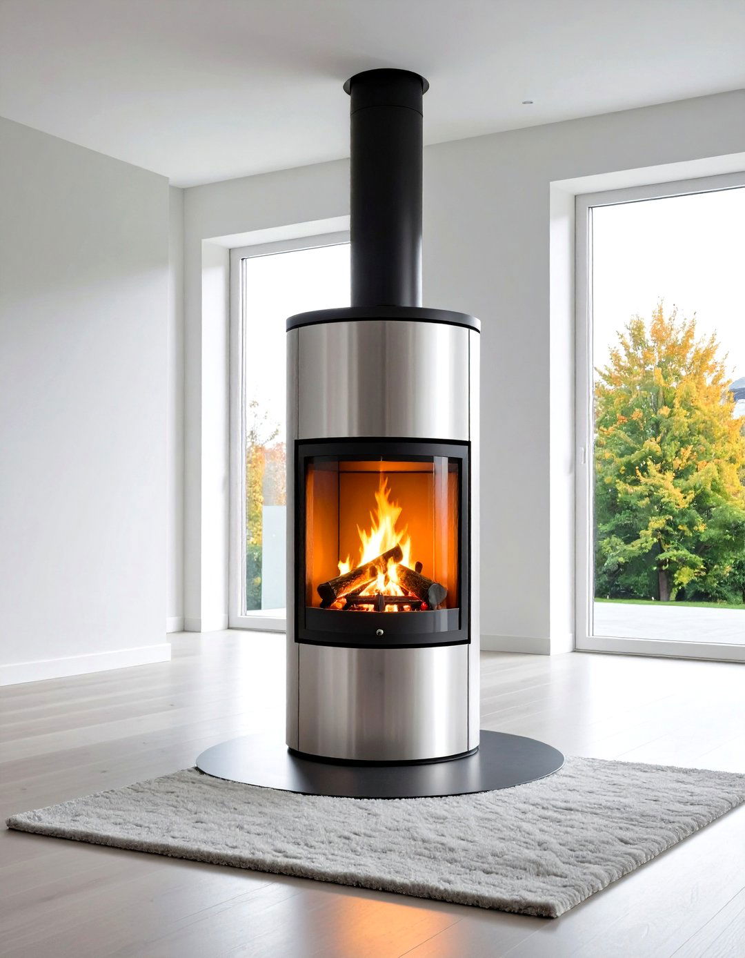 Ultra Modern Cylindrical Log Burner - 24 Log Burner Ideas