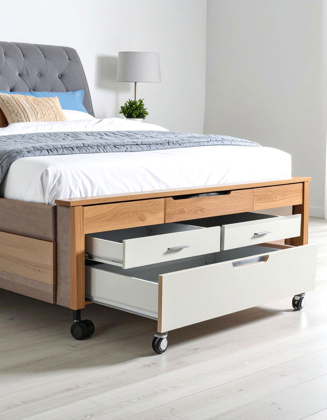 Under Bed Rolling Drawer System - 24 small bedroom storage ideas