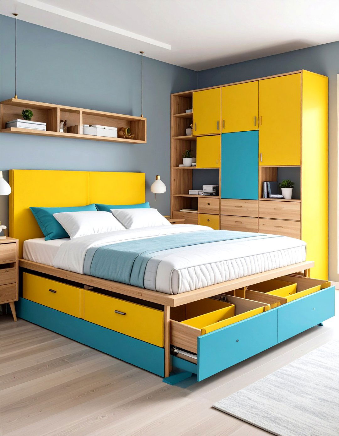 Under Bed Storage Platform Design - 24 Studio Furniture Ideas