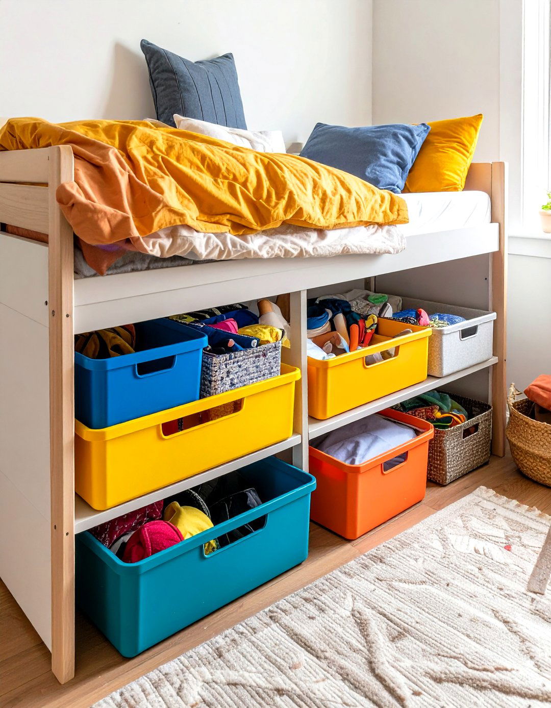 Under Bed Storage Solutions - 24 Minimalist Dorm Room Ideas
