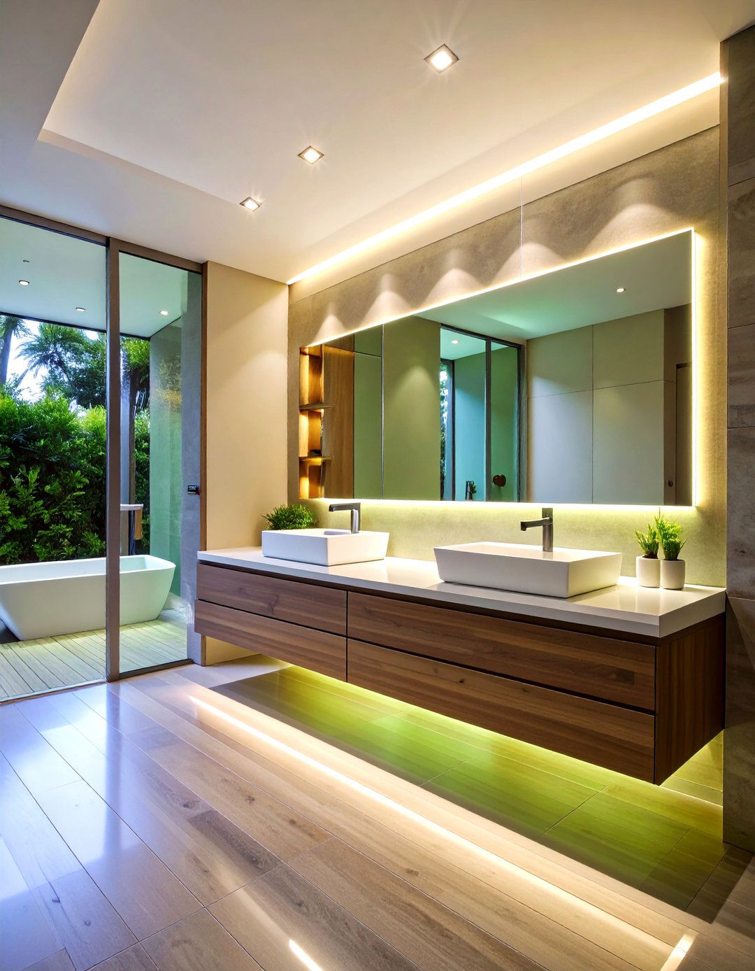 Under Cabinet LED Lighting - 24 Bathroom Lighting Ideas