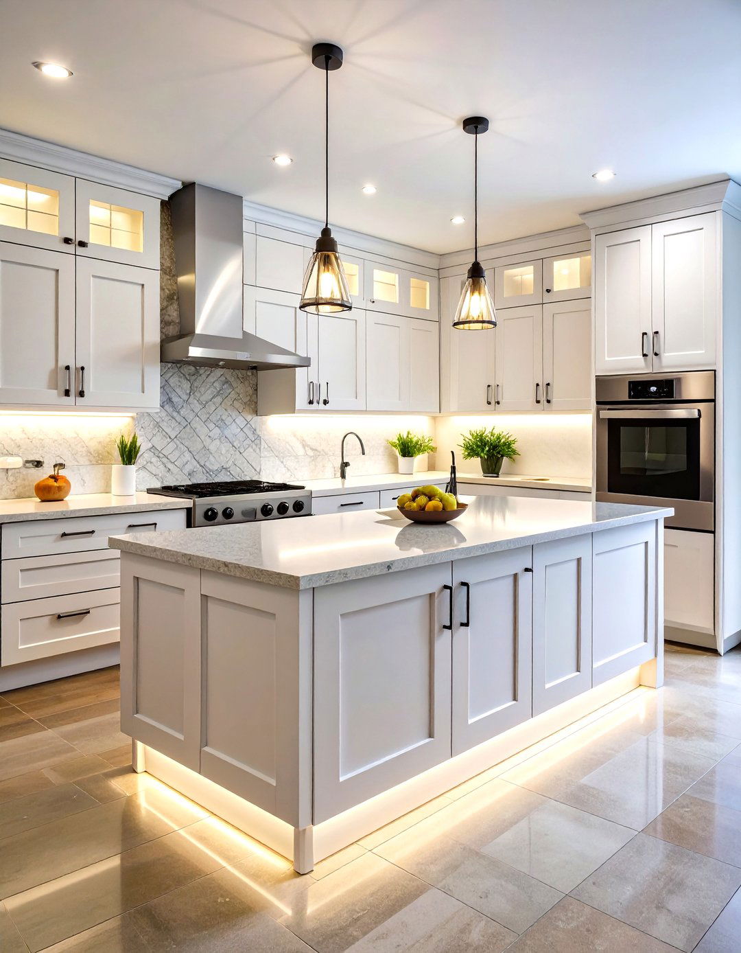 Under Cabinet LED Strip Lighting - 24 Small Kitchen Lighting Ideas