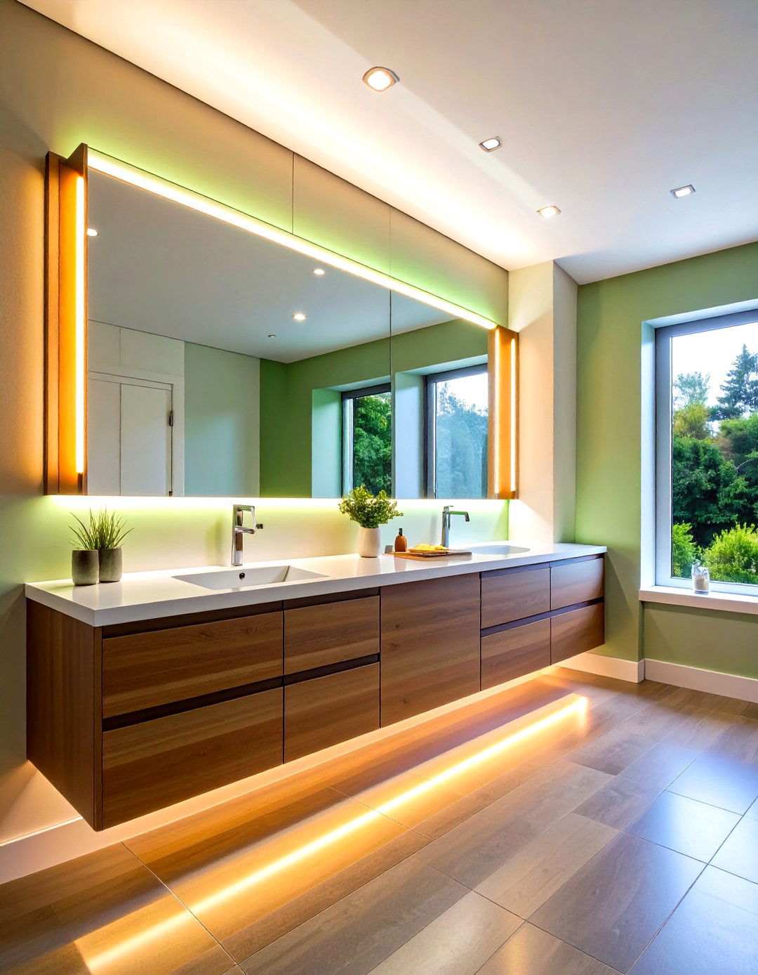 Under Cabinet Vanity LED Strip Lighting for Task Illumination - 24 Shower Lighting Ideas