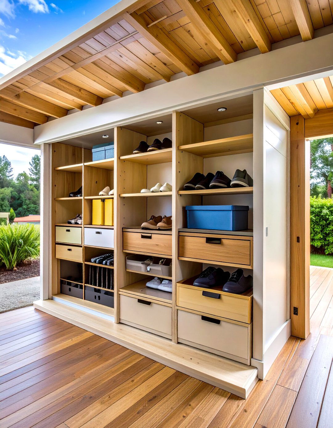 Under Deck Shoe Storage System - 24 Outdoor Shoe Storage Ideas