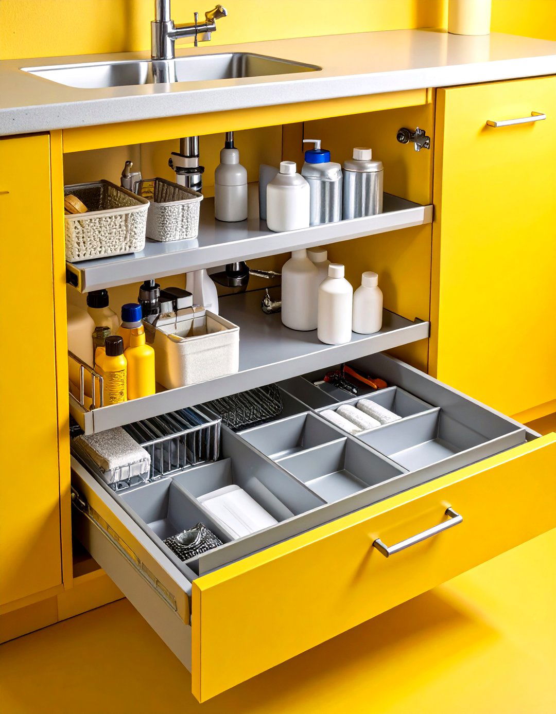 Under Sink Pull Out Storage Solutions - 24 Small Kitchen Storage Ideas