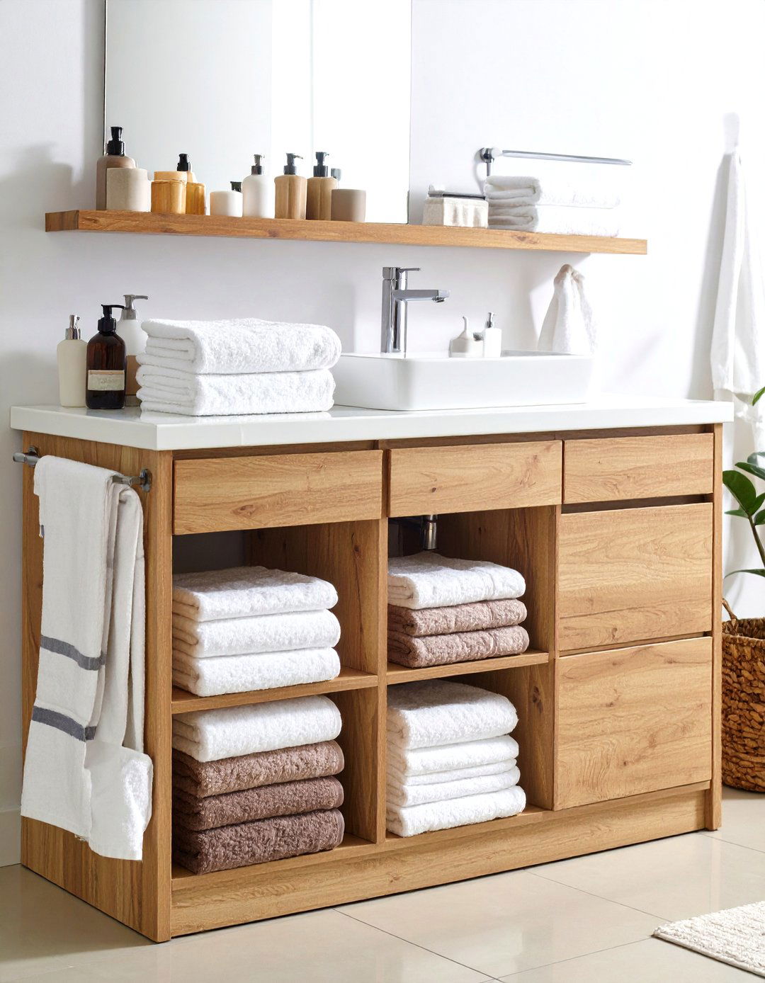 Under Sink Towel Storage - 24 Towel Storage Ideas