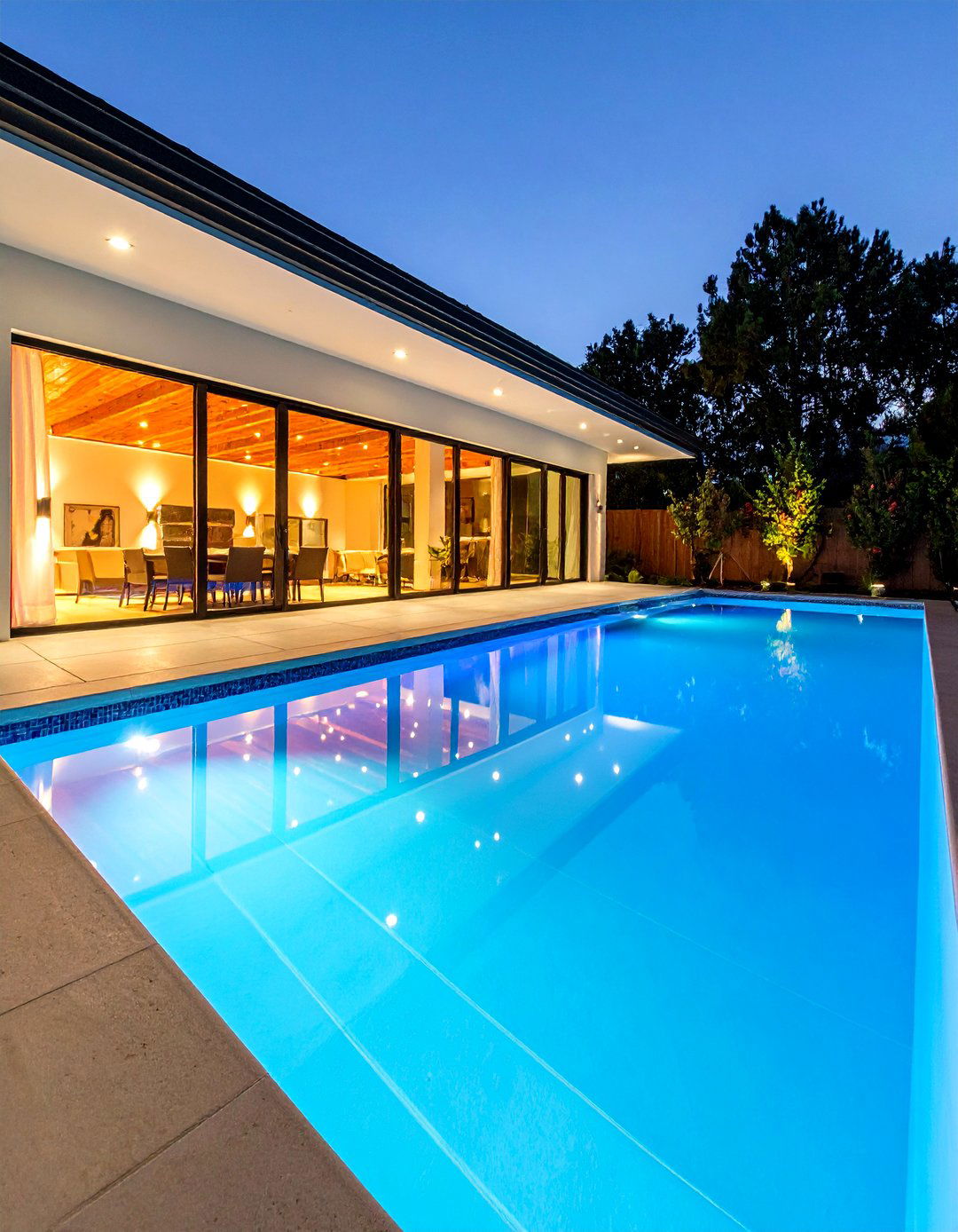 Underwater LED Strip Perimeter Lighting - 24 Pool Lighting Ideas