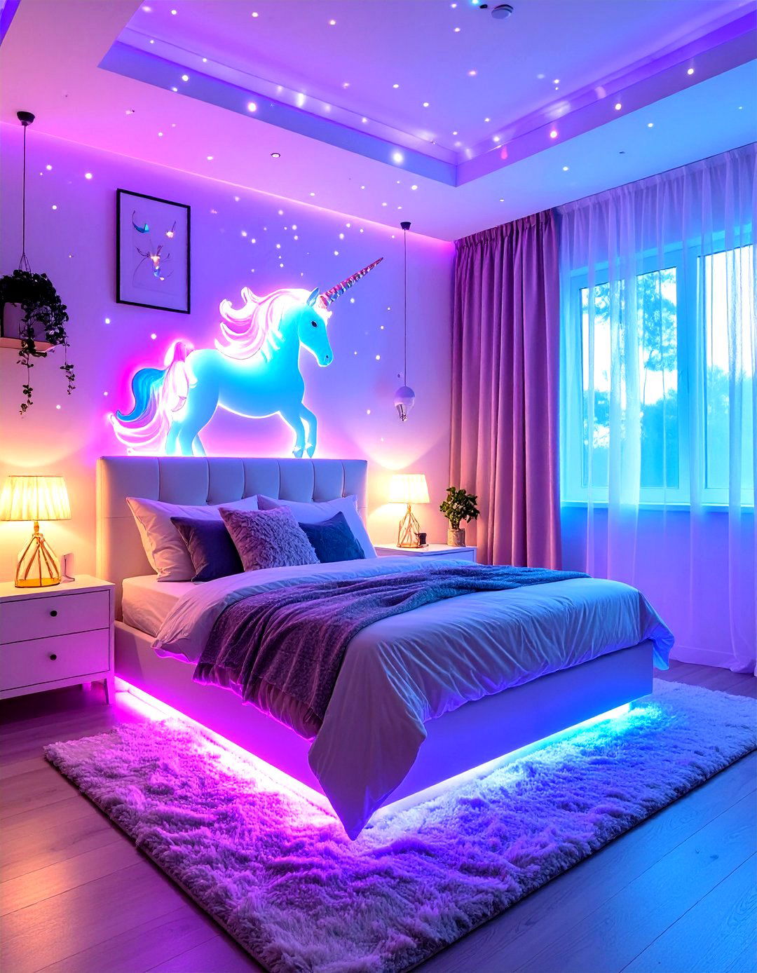 Unicorn Night Light Wonderland - 24 Unicorn Bedroom Ideas