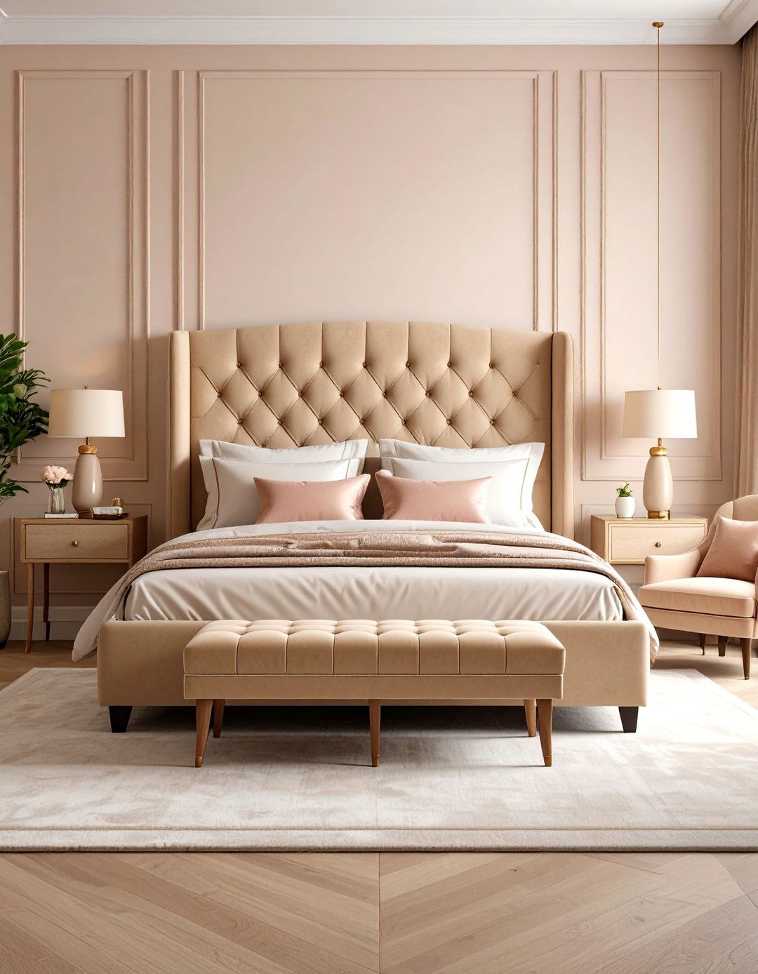 Upholstered Beige Bedroom Elements - 24 Beige Bedroom Ideas