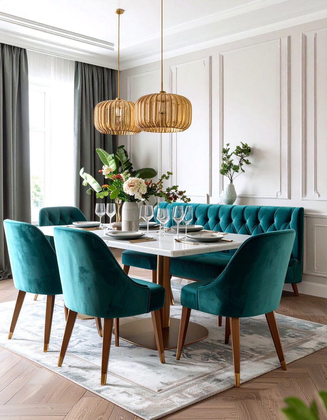 Upholstered Dining Banquettes - 24 Art Deco Interior Design Ideas