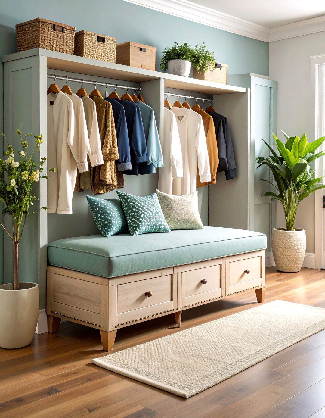 Upholstered Storage Ottoman Bench - 24 Mudroom Bench Ideas