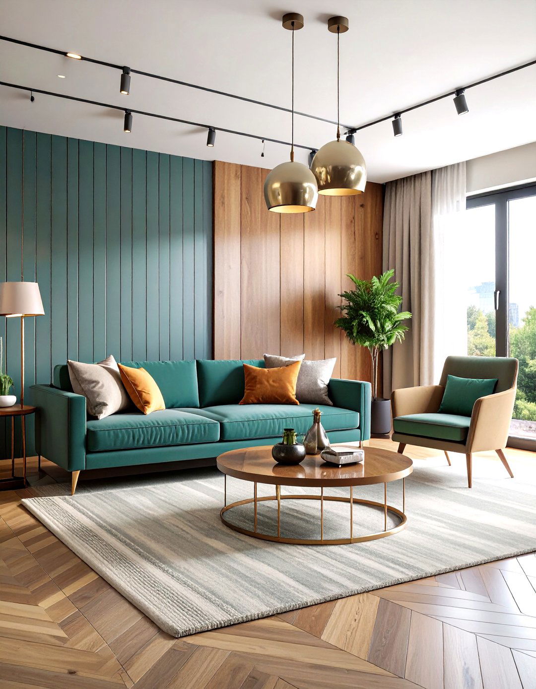 Urban Apartment with Charcoal Shiplap Accent Wall - 24 shiplap accent wall ideas
