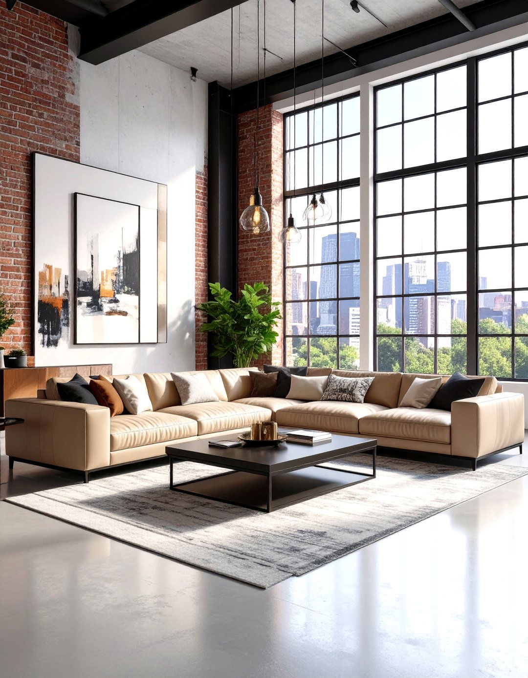 Urban Loft Black and Beige Living Room - 24 Black and Beige Living Room Ideas