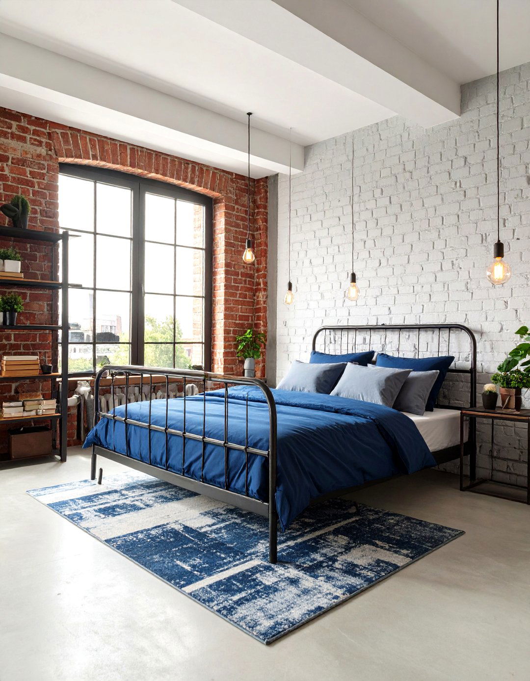Urban Loft Blue Grey Industrial Chic - 24 Blue and Grey Bedroom Ideas