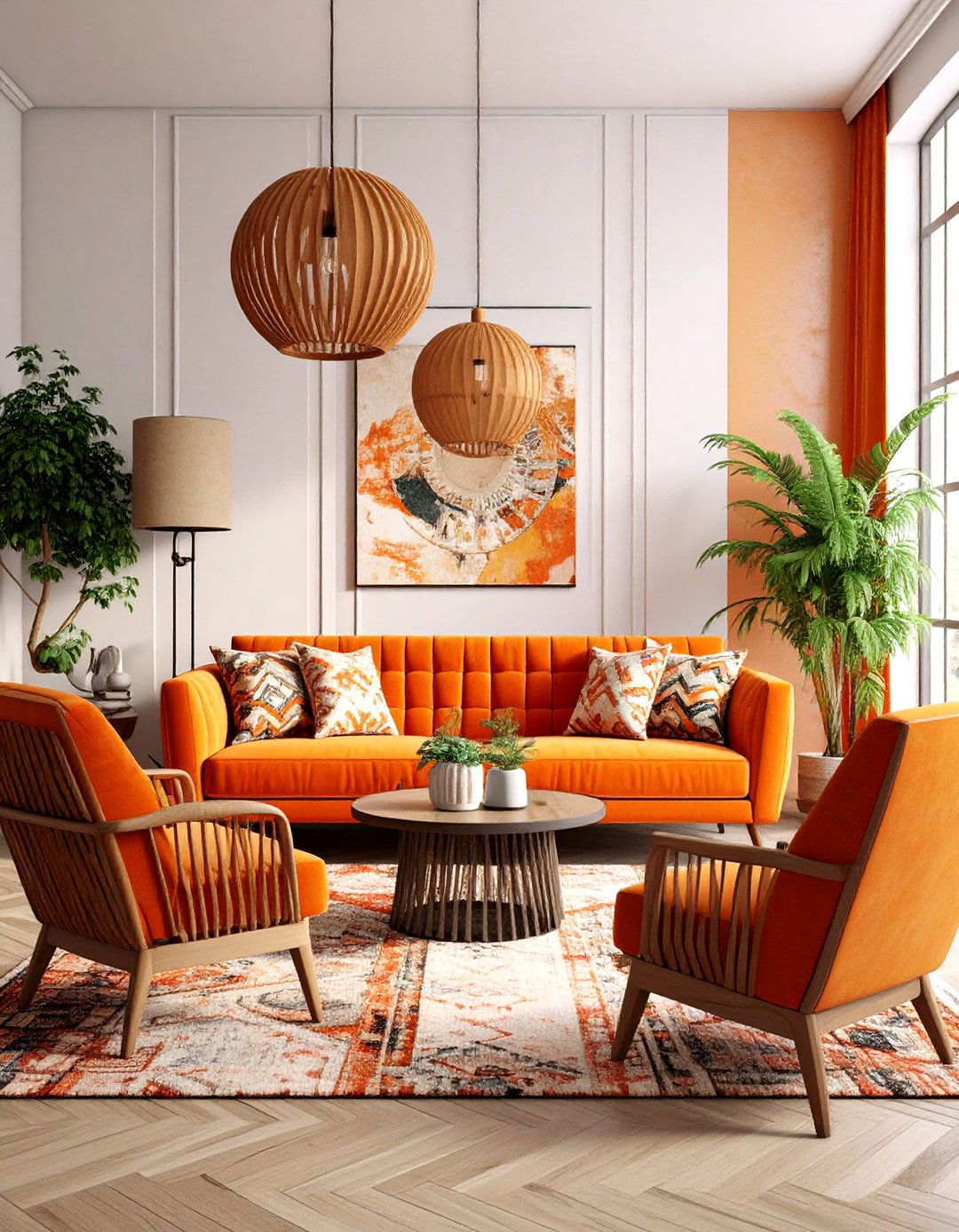 Urban Loft Burnt Orange Maximalism - 24 Burnt Orange Living Room Ideas