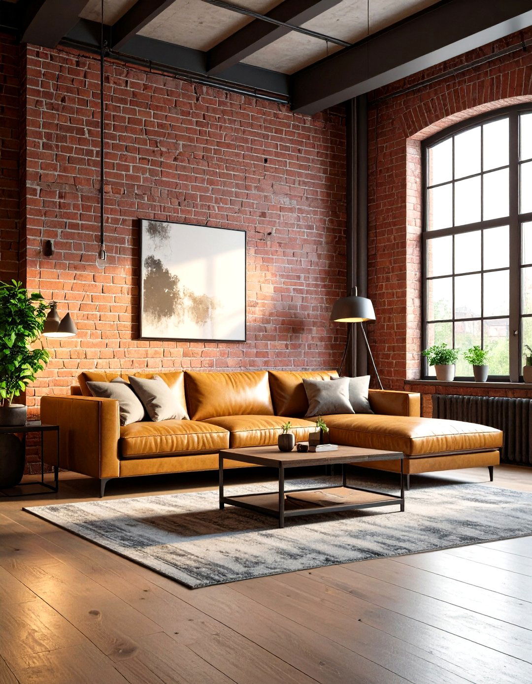 Urban Loft Cream Couch with Exposed Elements - 24 Cream Couch Living Room Ideas