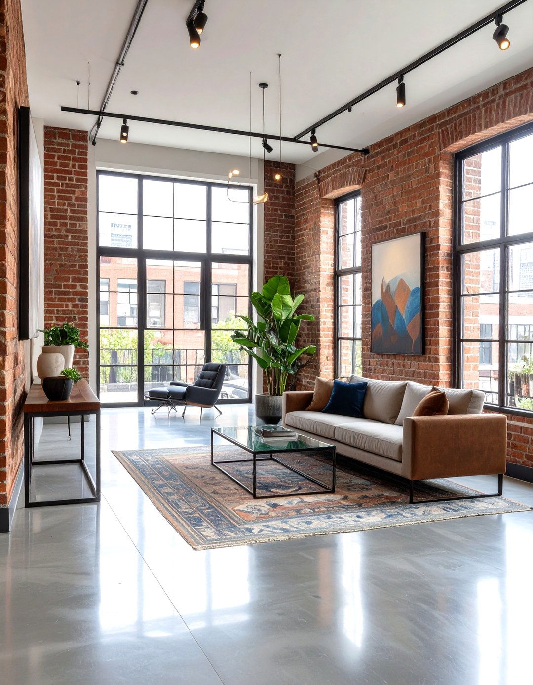 Urban Loft Foyer with Exposed Brick - 24 Foyer Decor Ideas